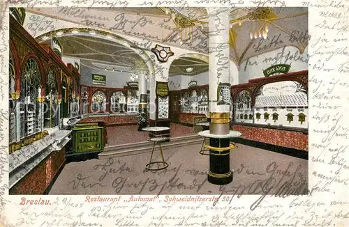 AK / Ansichtskarte Breslau_Niederschlesien Restaurant Automat  Breslau_Niederschlesien