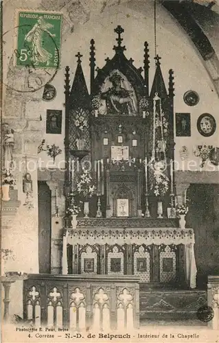 AK / Ansichtskarte Correze ND de Belpeuch Interieur de la Chapelle Correze