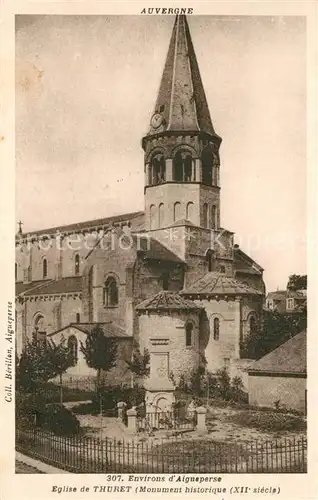 AK / Ansichtskarte Aigueperse_Puy de Dome Eglise de Thuret  Aigueperse Puy de Dome