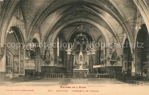 AK / Ansichtskarte Quillan Interieur de l Eglise Quillan