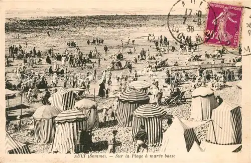 AK / Ansichtskarte Ault_Somme Sur la Plage a maree basse Ault_Somme