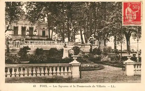 AK / Ansichtskarte Foix Les Squares et la Promenade de Villotte Foix