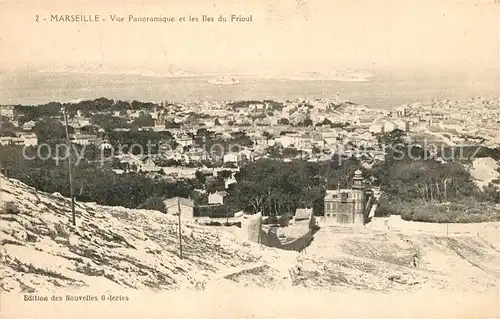 AK / Ansichtskarte Marseille_Bouches du Rhone Vue panoramique et les Iles du Frioul Marseille