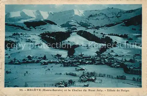 AK / Ansichtskarte Megeve et la Chaine du Mont Joly Effets de Neige Megeve