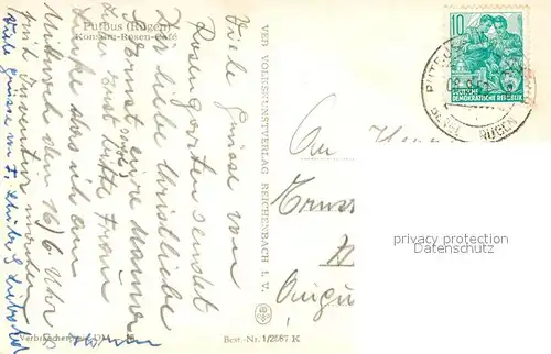 AK / Ansichtskarte Putbus_Ruegen Konsum Rosen Cafe Putbus Ruegen