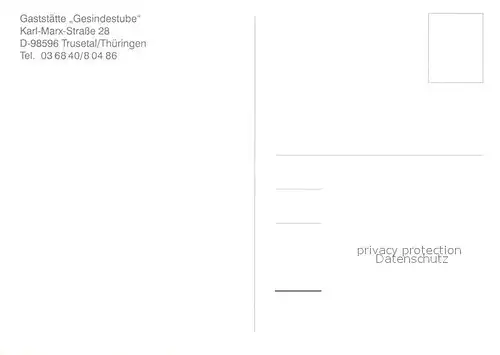 AK / Ansichtskarte Trusetal Gaststaette Gesindestube Trusetal