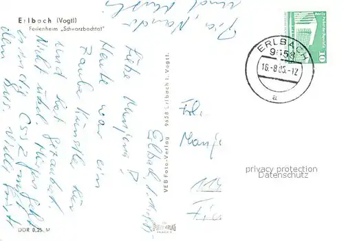AK / Ansichtskarte Erlbach_Vogtland Ferienheim Schwarzbachtal Erlbach_Vogtland