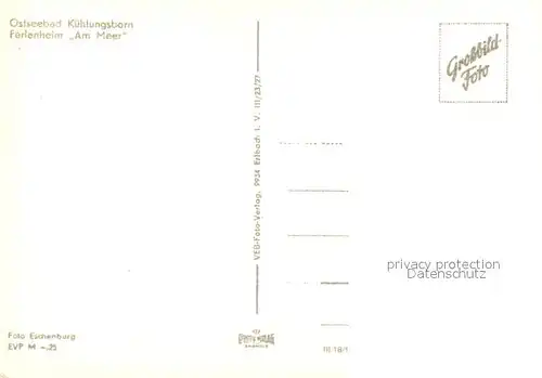 AK / Ansichtskarte Kuehlungsborn_Ostseebad Ferienheim Am Meer Kuehlungsborn_Ostseebad