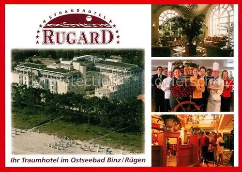 AK / Ansichtskarte Binz_Ruegen Strandhotel Rugard Gastraeume Personal Binz_Ruegen