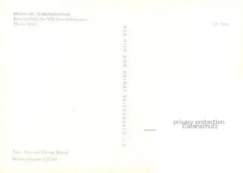 AK / Ansichtskarte Moehlau Schwimmbad des VEB Mulde Nord Moehlau