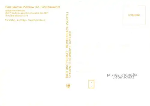 AK / Ansichtskarte Bad_Saarow Pieskow Gaestehaus Eibenhof Praesidium des Kulturbundes der DDR Bad_Saarow Pieskow