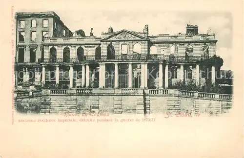 AK / Ansichtskarte Saint Cloud_Hauts de Seine Chateau incendie Octobre 1870 Saint Cloud