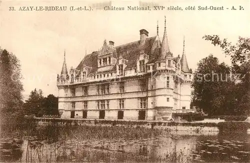 AK / Ansichtskarte Azay le Rideau Chateau National XVIe siecle Schloss Azay le Rideau