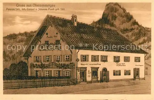 AK / Ansichtskarte Oberammergau Pension Posch Oberammergau