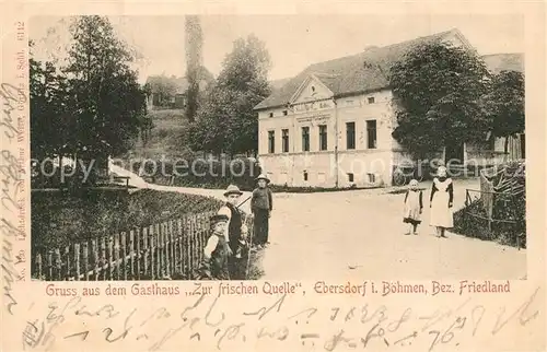 AK / Ansichtskarte Ebersdorf_Habartice_Lausitz_Boehmen Gasthaus Frische Quelle 