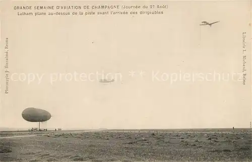 AK / Ansichtskarte Reims_Champagne_Ardenne Luftfahrtaustellung Luftschiff Flugzeug Reims_Champagne_Ardenne