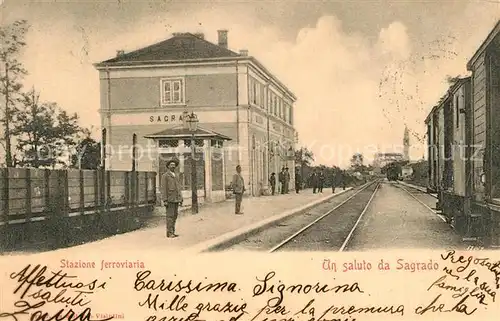 AK / Ansichtskarte Sagrado_Sagrat_Slovenia Stazione ferroviaria 