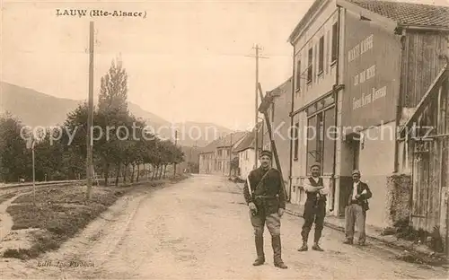 AK / Ansichtskarte Lauw_Haut Rhin Ortsansicht Soldat Lauw Haut Rhin