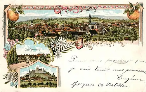 AK / Ansichtskarte Ingweiler_Elsass Panorama Asyl Neuenberg Schloss Lichtenberg Ingweiler_Elsass