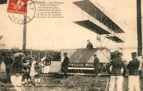 AK / Ansichtskarte Epinal_Vosges Le Dirigeable Capitaine Ferber Lieutenant Joux  Epinal Vosges