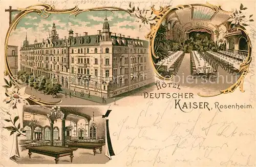 AK / Ansichtskarte Rosenheim_Bayern Hotel Deutscher Kaiser Rosenheim Bayern