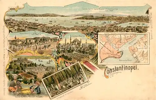 AK / Ansichtskarte Constantinopel_Istanbul Panorama Hohe Pforte Kaiserlicher Palast Friedhof Constantinopel_Istanbul