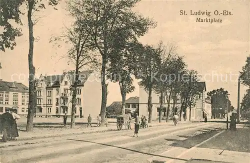 AK / Ansichtskarte Sankt_Ludwig_Elsass Marktplatz 