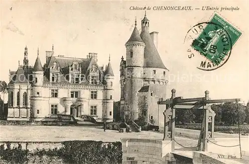 AK / Ansichtskarte Chenonceaux_Indre_et_Loire Chateau Entree principale Schloss Chenonceaux_Indre