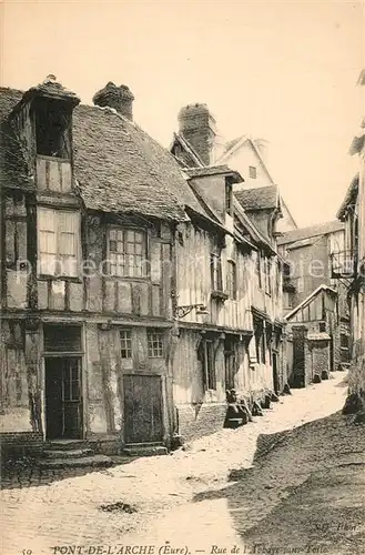 AK / Ansichtskarte Pont de l_Arche Rue de lAbbaye sons Toile Pont de l Arche