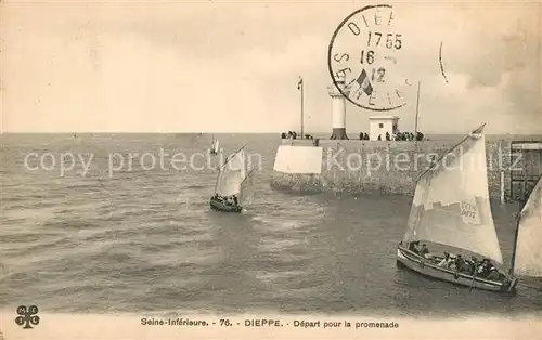 AK / Ansichtskarte Dieppe_Seine Maritime Depart pour la promenade Dieppe Seine Maritime