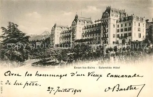 AK / Ansichtskarte Evian les Bains_Haute_Savoie Splendide Hotel Evian les Bains_Haute
