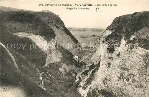 AK / Ansichtskarte Varengeville sur Mer Descente a la mer Gorge des Moustiers Varengeville sur Mer