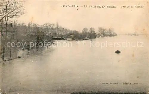AK / Ansichtskarte Saint Aubin_Aube La Crue de la Seine Ile de la Bastide Saint Aubin Aube