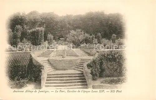 AK / Ansichtskarte Jumieges Abbaye de Jumieges Le Parc Escalier de lepoque Louis XIV Jumieges