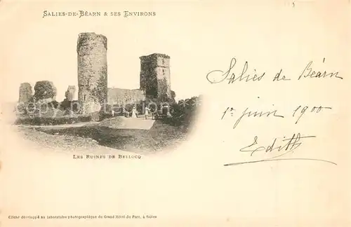 AK / Ansichtskarte Salies de Bearn Les Ruines de Bellocq Salies de Bearn