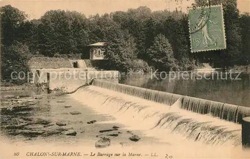 AK / Ansichtskarte Chalons sur Marne_Ardenne Le Barrage sur la Marne Chalons sur Marne Ardenne