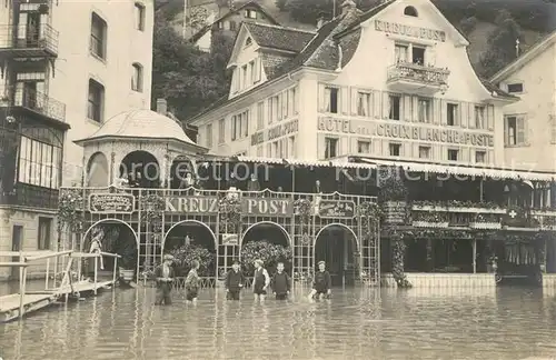 AK / Ansichtskarte Flueelen_UR Hochasser Hotel Croix Blanche Poste Flueelen_UR