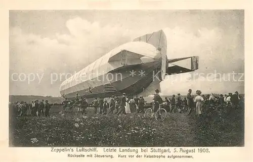 AK / Ansichtskarte Stuttgart Luftschiff Zeppelin letzte Landung Stuttgart