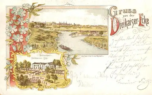 AK / Ansichtskarte Myslowitz_Myslowice Slupna Restaurant Dreikaiser Ecke 