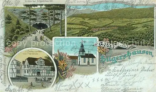 AK / Ansichtskarte Hilgershausen_Witzenhausen Gasthaus Kirche Panorama Hilgershausen
