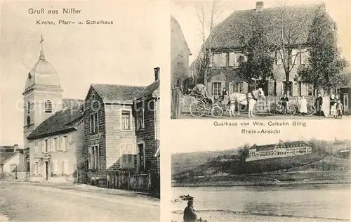 AK / Ansichtskarte Niffer Kirche Pfarr Schulhaus Gasthaus Niffer