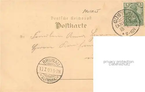 AK / Ansichtskarte Guesten_Anhalt Muellers Hotel Deutsches Haus Kaiserliches Postamt Bahnhof  Guesten_Anhalt