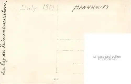 AK / Ansichtskarte Mannheim Friedensannahme Mannheim