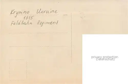 AK / Ansichtskarte Krymno Feldbahn Regiment Krymno