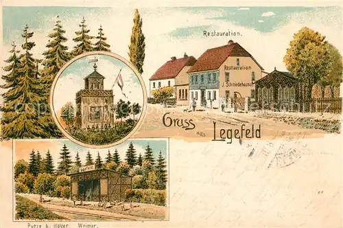 AK / Ansichtskarte Legefeld Restauration Bahnstation Litho Legefeld