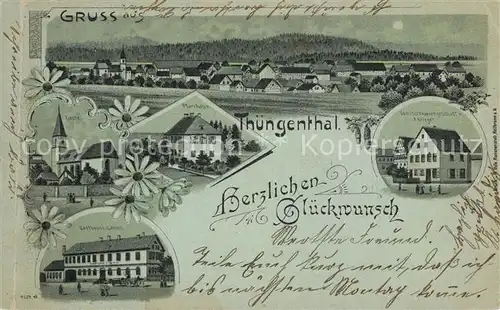 AK / Ansichtskarte Tuengental Panorama Kirche Pfarrhaus Gasthof Warengeschaeft Litho Tuengental