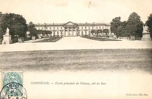 AK / Ansichtskarte Compiegne_Oise Facade principale du chateau cote du parc Schloss Park Compiegne Oise