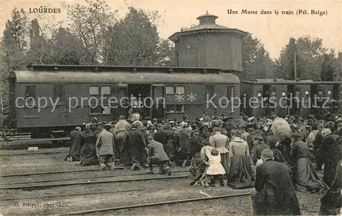 AK / Ansichtskarte Lourdes_Hautes_Pyrenees Une Messe dans le train Lourdes_Hautes_Pyrenees