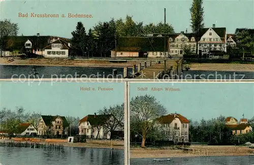 AK / Ansichtskarte Kressbronn_Bodensee Hotel Pension Schiff Albert Withum Kressbronn Bodensee