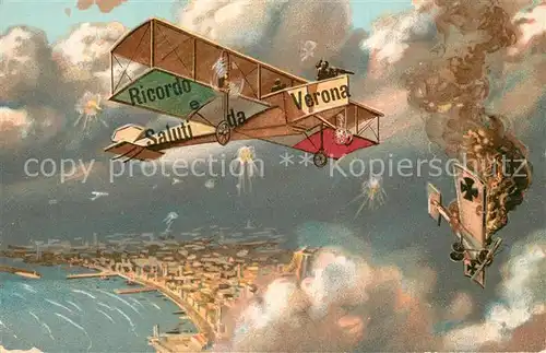 AK / Ansichtskarte Verona_Veneto Flugzeug  Verona Veneto